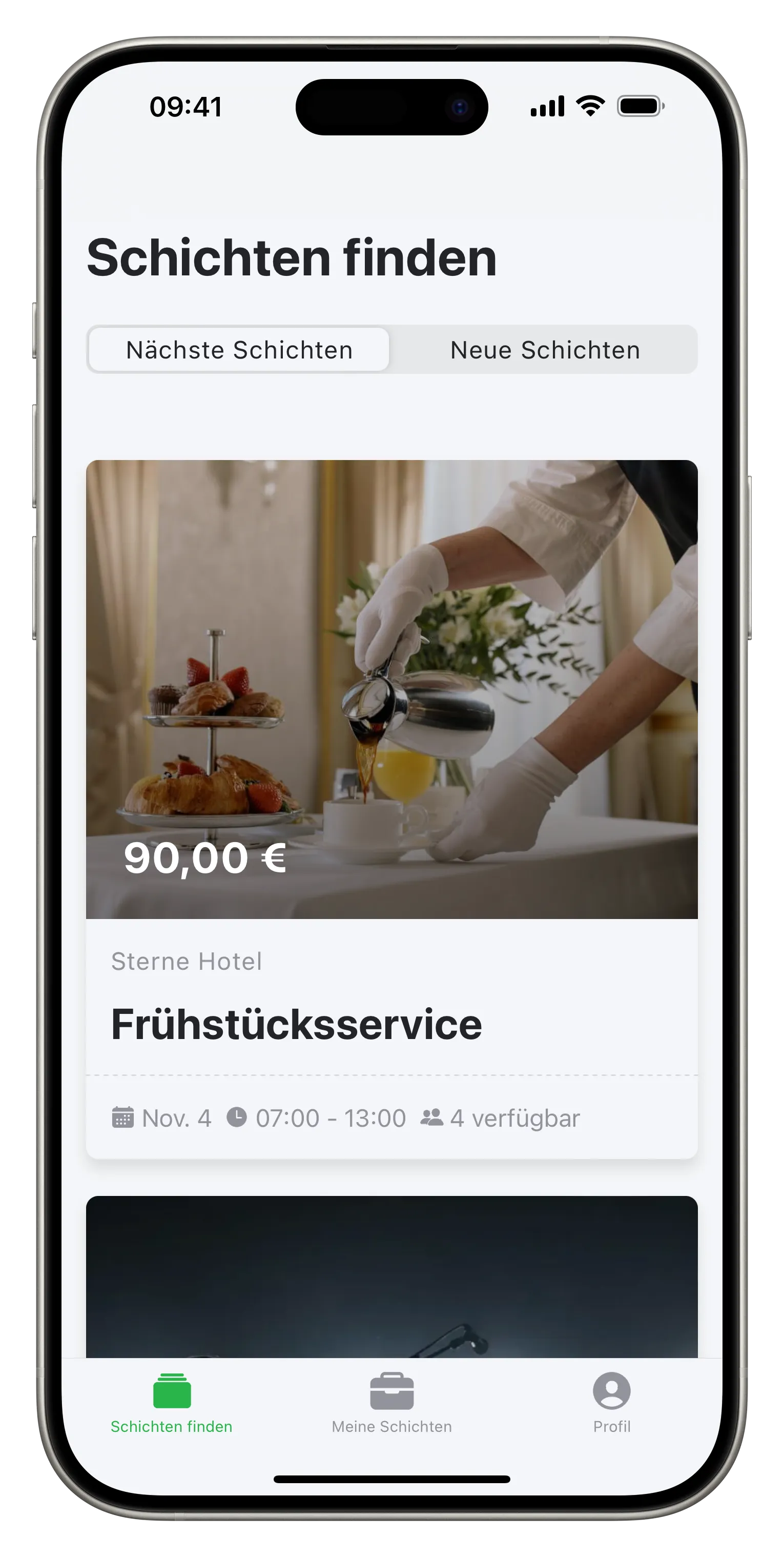 uniworks App — Schichten finden