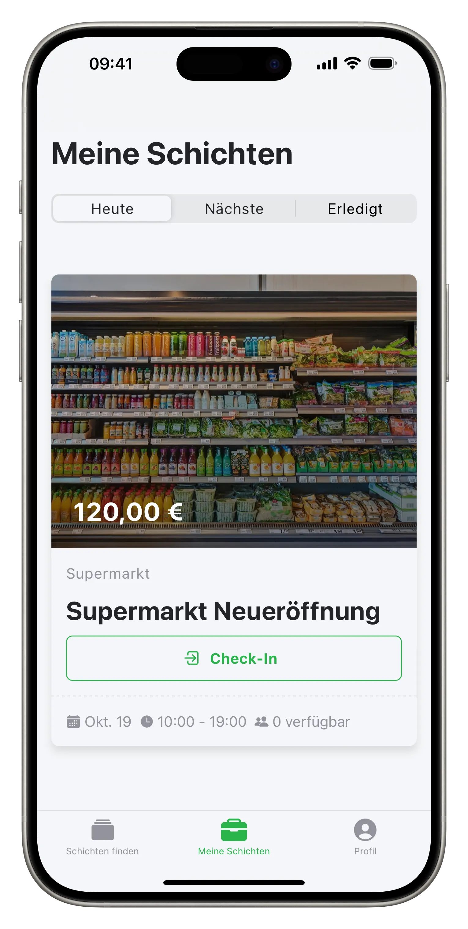 uniworks App — Meine Schichten